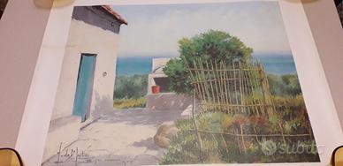 Quadro su cartoncino di casa rustica