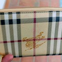 Portafoglio Grande Zip Burberry Motivo Check 