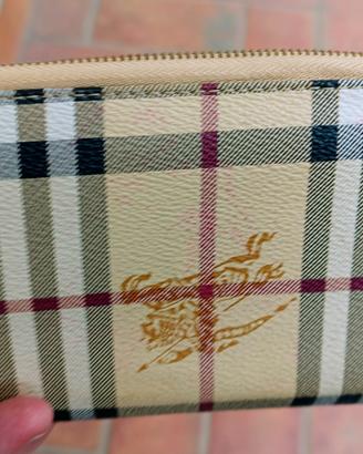 Portafoglio Grande Zip Burberry Motivo Check 