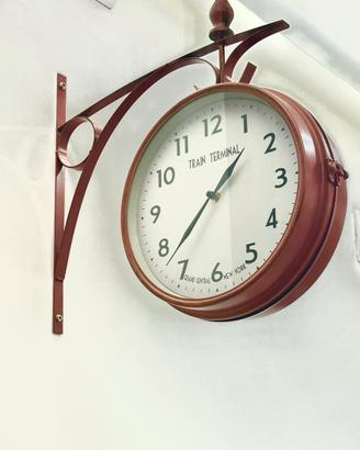 Orologio vintage da parete stile stazione