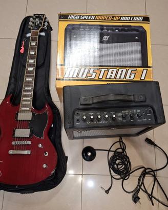 Chitarra elettrica con amplificatore