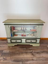 CREDENZA DECORATA IN LEGNO MASSELLO