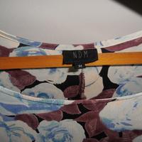 Vestito rose azzurre e foglie scure tg. M