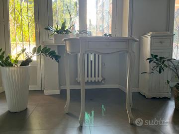 Consolle in legno stile shabby chic colore bianco