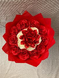 Bouquet misto in raso fatto a mano