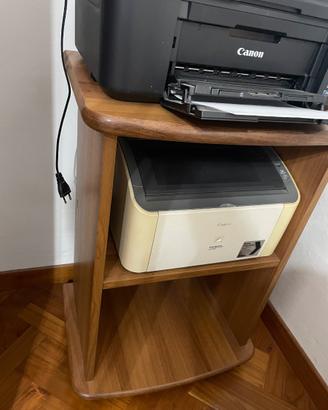Mobiletto porta stampante in legno a ripiani