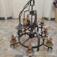 lampadario ferro battuto 