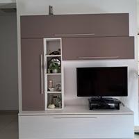 Parete attrezzata tv hartè larice talpa bianco