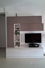 Parete attrezzata tv hartè larice talpa bianco