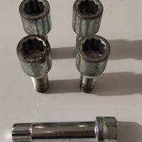 4 Bulloni Antifurto Passo fino 1,25 Peugeot