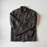 Giacca in Vera Pelle Marrone - Stile Cafe Racer