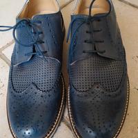 Scarpe stringate  pelle blu 42, Italian Creative