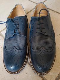 Scarpe stringate  pelle blu 42, Italian Creative