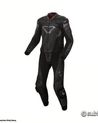 MACNA Tuta Moto Pelle TRACKTIX 2 pezzi Uomo Black