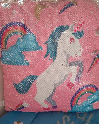 Cuscino cameretta bambini con unicorno 