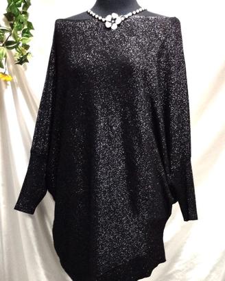 Maxi Pull lungo mini abito donna nero Only - Tg. L