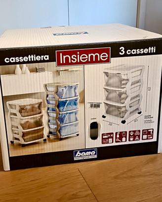cassettiera con rotelle 3 cassetti