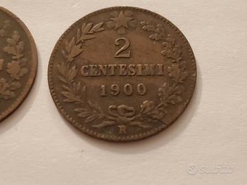 2 CENTESIMI 1897 - 1898 - 1900 UMBERTO I 3 Monete.