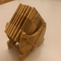 Set 6 sottobicchieri in legno Vintage