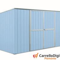 Casetta giardino in Acciaio 345x186cm azzurro