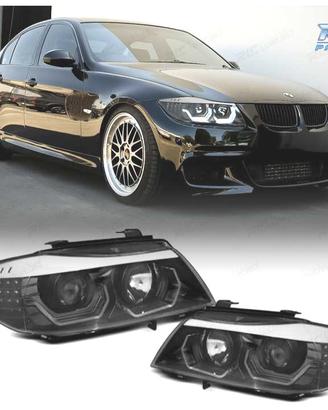 FARI BMW E90 E91 05-08 ANGEL EYES 3D FONDO NERO IN