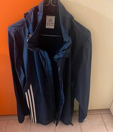 Impermeabile adidas blu con cappuccio