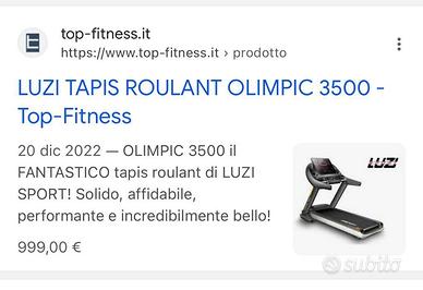 LUZI TAPIS ROULANT OLIMPIC 3500 - TOP FITNESS 
