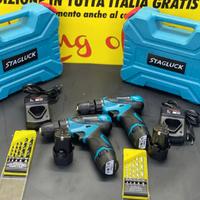 KIT VALIGETTA2 AVVITATORE + TRAPANO  DOPPIA BATTER