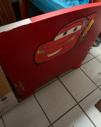 Lettino Cars bambino con doga e materasso