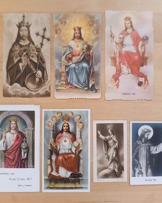 Lotto 7 immaginette d'epoca Cristo Re