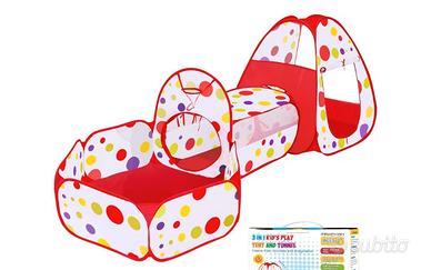 Tenda da gioco bambini 3 in 1- pop up con palline