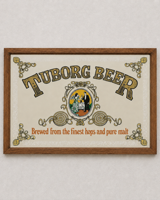 Insegna a Specchio con cornice Birra Tuborg