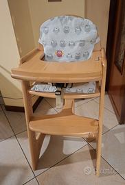 seggiolone in legno massello regolabile