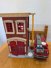 caserma pompieri con camionetta fisher price