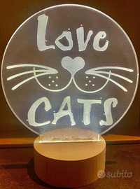 Lampada Luce Led bianca - Love Cats