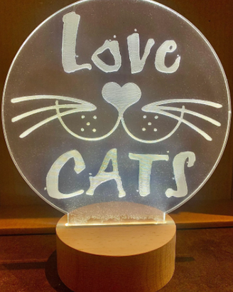 Lampada Luce Led bianca - Love Cats