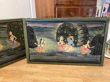 Coppia quadri BATIK tessuto