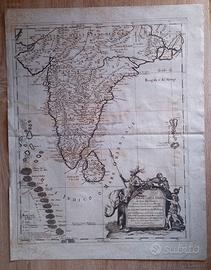 RARA MAPPA ANTICA DELLA PENISOLA DELL'INDIA – 1683