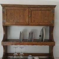 Credenza pensile piattaia in legno massello