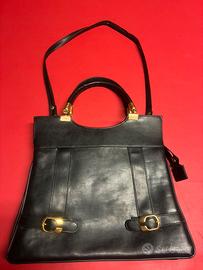 Borsa nera in pelle vintage