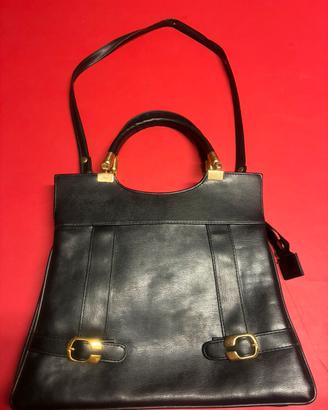Borsa nera in pelle vintage