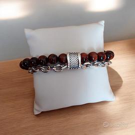 Braccialetto uomo Pietre occhi  di Tigre 