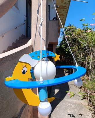 Lampadario per cameretta bambini Luna e Stelle 