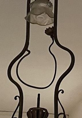 lampadario a sospensione in ferro battuto liberty