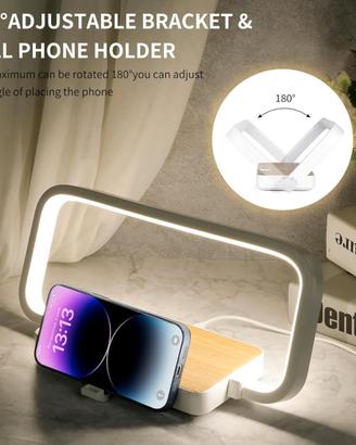 Lampada da Comodino con Caricatore Wireless