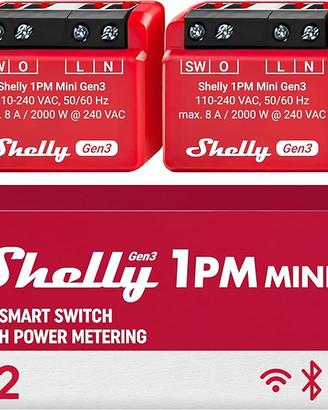 Shelly 1PM Mini Gen3, Relè Intelligente WiFi e Blu