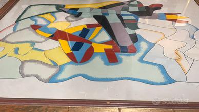 Ugo nespolo litografia quadro