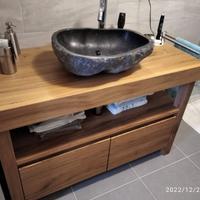 mobile bagno in rovere rustico 2 cassetti