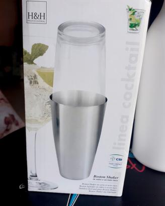 shaker in acciaio inox e vetro 