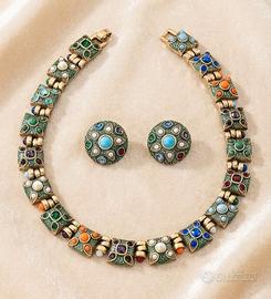 Parure vintage Trifari stile bizantino donna